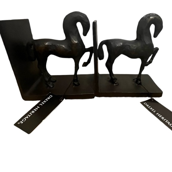 Drexel Heritage Horse Bookends, Industrial Farmhouse Decor, Rustic Bronze Set(2) - Picture 12 of 16